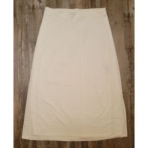 ECI New York Skirt Boho Pull On A-Line Maxi White Stripes Size XL Wedding Party